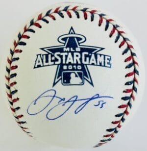 JOSH JOHNSON SIGNED 2009 ALL STAR LOGO BASEBALL MARLINS BLUE JAYS AUTOGRAPH K1