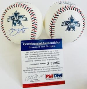 JOSH JOHNSON SIGNED 2009 ALL STAR BASEBALL MARLINS BLUE JAYS AUTOGRAPH PSA K62