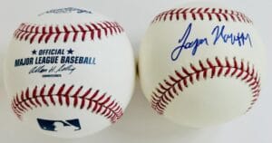 LOGAN MORRISON SIGNED OMLB BASEBALL FLORIDA MIAMI MARLINS RAYS AUTOGRAPH COA J2