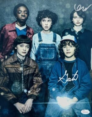 FINN WOLFHARD GATEN MATARAZZO SIGNED 11X14 PHOTO STRANGER THINGS AUTOGRAPH JSA 9