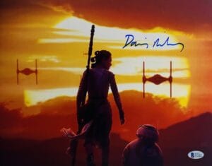 DAISY RIDLEY SIGNED METALLIC 11x14 PHOTO REY STAR WARS AUTOGRAPH BAS 264