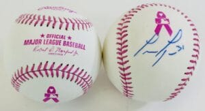 LANCE LYNN SIGNED PINK MOTHERS DAY BASEBALL CARDINALS DODGERS AUTOGRAPH COA J15