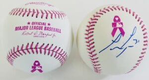 LANCE LYNN SIGNED PINK MOTHERS DAY BASEBALL CARDINALS DODGERS AUTOGRAPH COA J16