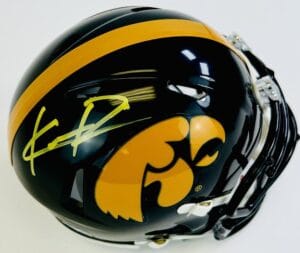 KENNAN DAVIS SIGNED IOWA HAWKEYES FOOTBALL MINI SPEED HELMET AUTOGRAPH COA K1