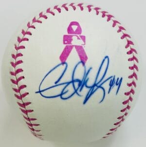 EDWARD MUJICA SIGNED PINK MOTHERS DAY BASEBALL ST LOUIS CARDINALS AUTOGRAPH K1