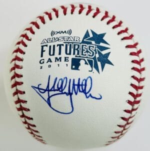 SHELBY MILLER SIGNED 2011 FUTURES GAME BASEBALL LOS ANGELES DODGERS AUTOGRAPH J7