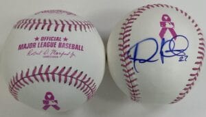 JHONNY PERALTA SIGNED PINK MOTHERS DAY OMLB BASEBALL CARDINALS AUTOGRAPH COA K3