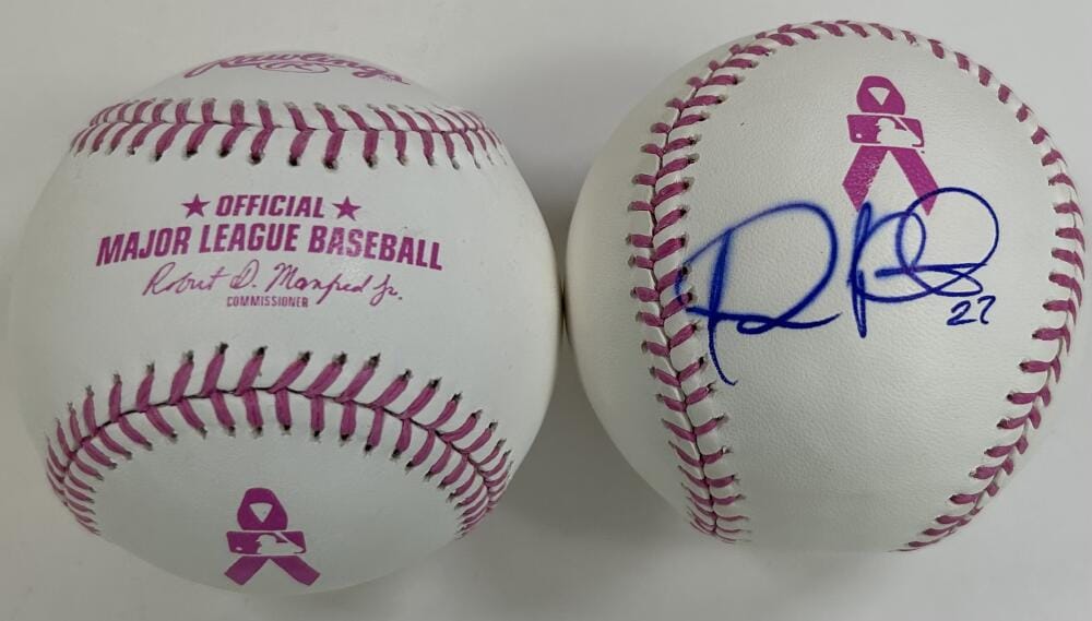 JHONNY PERALTA SIGNED PINK MOTHERS DAY OMLB BASEBALL CARDINALS AUTOGRAPH COA K3
