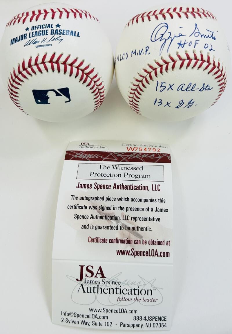OZZIE SMITH SIGNED OMLB 5 INSCR BASEBALL ST LOUIS CARDINALS AUTOGRAPH JSA J92