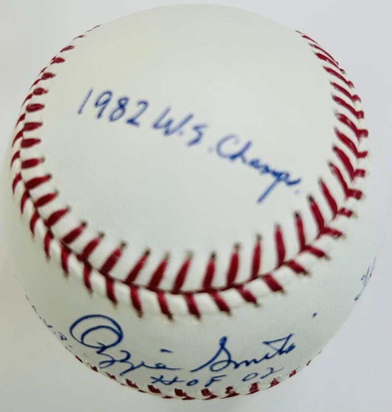 Ozzie Smith Signed Omlb 5 Inscr Baseball St Louis Cardinals Autograph Jsa J92 - Image 5