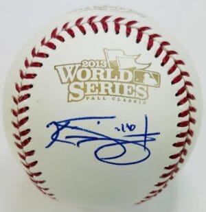 KEVIN SIEGRIST SIGNED 2013 WORLD SERIES LOGO BASEBALL ST. LOUIS CARDINALS COA J11