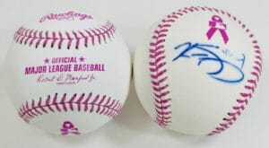 KEVIN SIEGRIST SIGNED PINK MOTHERS DAY LOGO BASEBALL ST. LOUIS CARDINALS COA J15