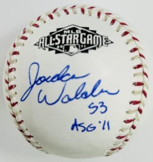JORDAN WALDEN SIGNED 2011 ALL STAR GAME BASEBALL LOS ANGELES ANGELS BRAVES J1