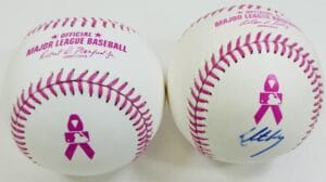 KOLTEN WONG SIGNED PINK MOTHERS DAY BASEBALL ST. LOUIS CARDINALS AUTOGRAPH J22