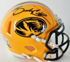 BRADY COOK SIGNED MISSOURI TIGERS ALTERNATE MINI HELMET MIZZOU AUTOGRAPH BAS 009