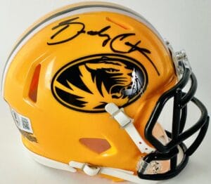 BRADY COOK SIGNED MISSOURI TIGERS ALTERNATE MINI HELMET MIZZOU AUTOGRAPH BAS 002