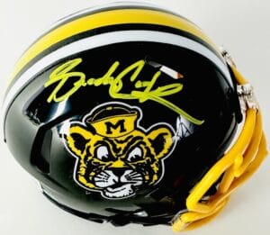 BRADY COOK SIGNED MISSOURI TIGERS ALTERNATE MINI HELMET MIZZOU AUTOGRAPH BAS K33