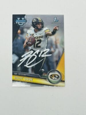 BRADY COOK SIGNED MISSOURI TIGERS SIGNED BOWMAN CHROME ROOKIE CARD AUTOGRAPH 182