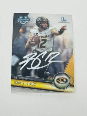 BRADY COOK SIGNED MISSOURI TIGERS SIGNED BOWMAN CHROME ROOKIE CARD AUTOGRAPH 177