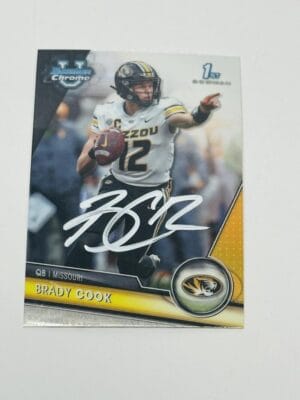 BRADY COOK SIGNED MISSOURI TIGERS SIGNED BOWMAN CHROME ROOKIE CARD AUTOGRAPH 180