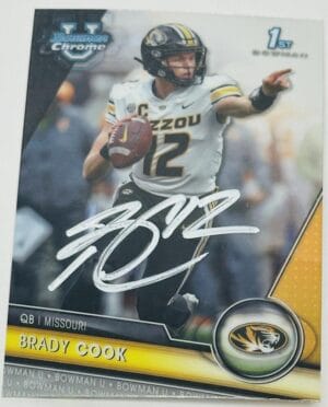 BRADY COOK SIGNED MISSOURI TIGERS SIGNED BOWMAN CHROME ROOKIE CARD AUTOGRAPH 181