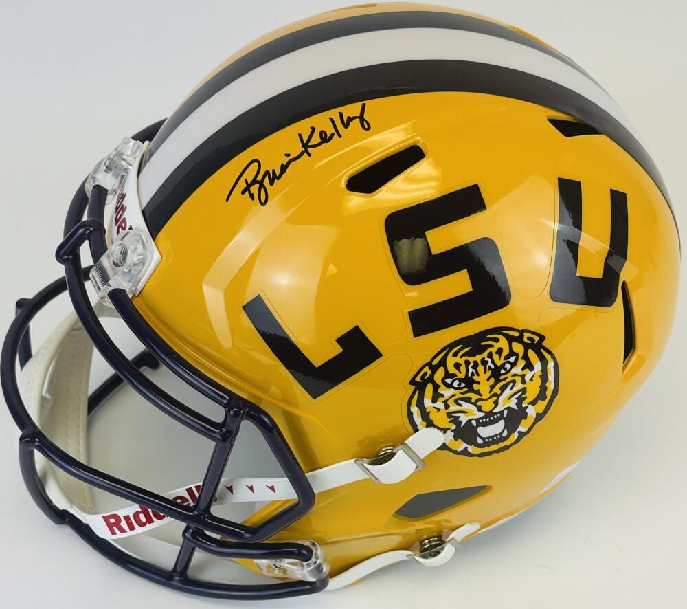 BRIAN KELLY SIGNED LSU TIGERS FULLL SIZE REP FOOTBALL HELMET AUTOGRAPH BAS 673