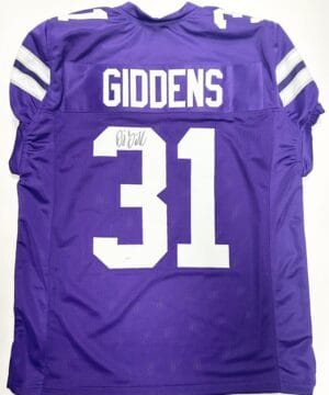 DJ D.J. GIDDENS SIGNED CUSTOM JERSEY KANSAS STATE WILDCATS AUTOGRAPH JSA 174