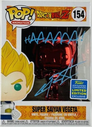 CHRIS SABAT SIGNED SUPER SAIYAN VEGETA CHROME FUNKO POP 154 DRAGON BALL Z BAS 96