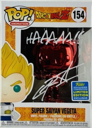 CHRIS SABAT SIGNED SUPER SAIYAN VEGETA CHROME FUNKO POP 154 DRAGON BALL Z BAS 97