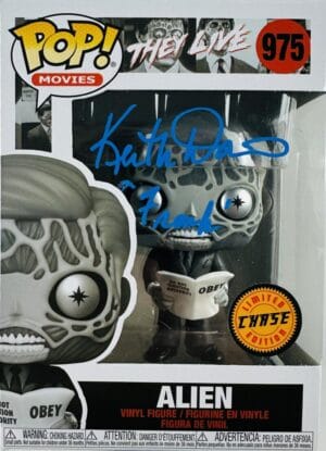 KEITH DAVID SIGNED ALIEN CHASE FUNKO POP VINYL 975 THEY LIVE AUTOGRAPH BAS 451