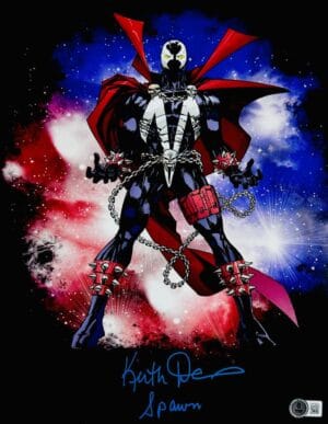 KEITH DAVID SIGNED SPAWN 11X14 PHOTO MORTAL KOMBAT 11 AUTOGRAPH BAS 979