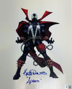 KEITH DAVID SIGNED SPAWN HOLOGRAPHIC 11X14 PHOTO MORTAL KOMBAT AUTOGRAPH BAS 79