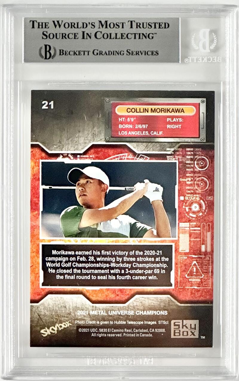 Collin Morikawa Signed 2021 Metal Universe Rookie Card Beckett Slabbed Golf Bas - Image 2