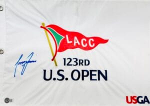 TONY FINAU SIGNED 2023 U.S. OPEN GOLF FLAG BMW CHAMPIONSHIP AUTOGRAPH BAS K20
