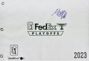 MATT FITZPATRICK SIGNED 2023 FEDEX PLAYOFFS FLAG CHAMPIONSHIP AUTOGRAPH BAS K87