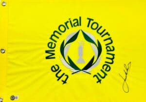 JORDAN SPIETH SIGNED THE MEMORIAL TOURNAMENT GOLF PIN FLAG AUTOGRAPH BAS J08