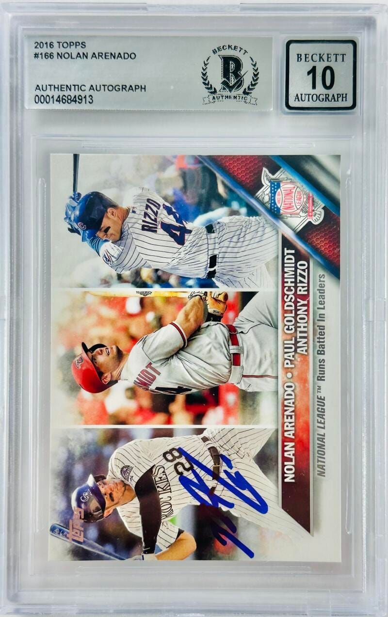NOLAN ARENADO SIGNED 2016 TOPPS ON CARD AUTO ST.LOUIS CARDINALS AUTOGRAPH BAS 10