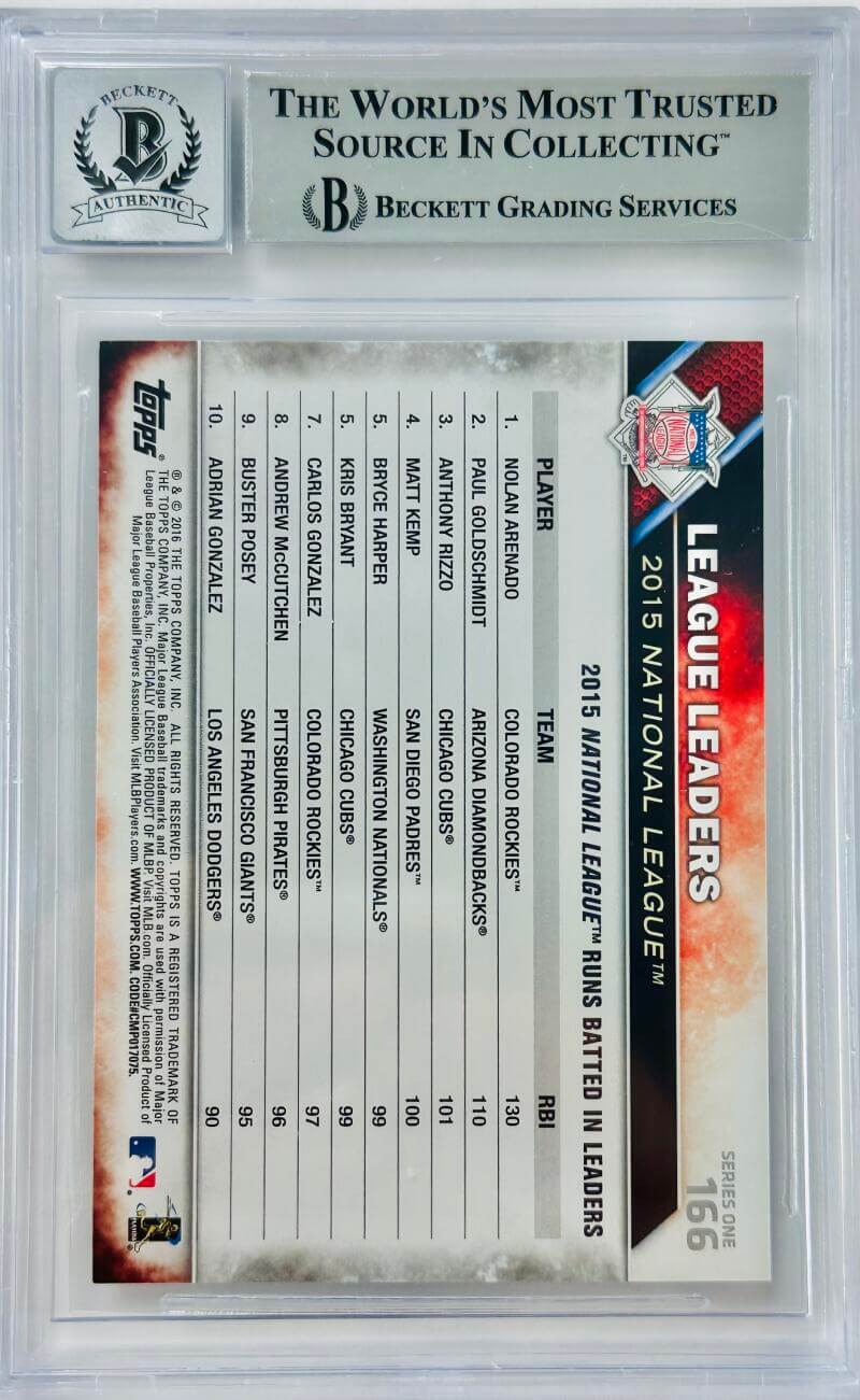 Nolan Arenado Signed 2016 Topps On Card Auto St.Louis Cardinals Autograph Bas 10 - Image 2