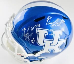 RAY DAVIS DEVIN LEARY SIGNED KENTUCKY WILDCATS FULL SIZE HELMET AUTOGRAPH BAS K