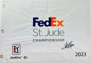 COLLIN MORIKAWA SIGNED 2023 FEDEX ST. JUDE CHAMPIONSHIP FLAG AUTOGRAPH BAS K52