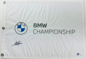 COLLIN MORIKAWA SIGNED BMW CHAMPIONSHIP FLAG PGA CHAMPIONSHIP AUTOGRAPH BAS J49