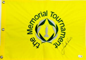 JORDAN SPIETH SIGNED THE MEMORIAL PIN FLAG 2024 US OPEN AUTOGRAPH BECKETT K01