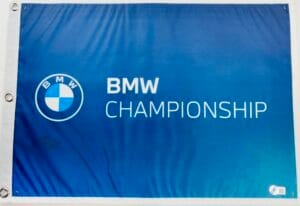 MAX HOMA SIGNED BMW CHAMPIONSHIP GOLF PIN FLAG 2024 PGA TOUR AUTOGRAPH BAS K73