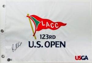 BROOKS KOEPKA SIGNED 2023 U.S. OPEN GOLF PIN FLAG AUTOGRAPH 2024 LIV PGA BAS K65