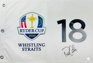 PATRICK CANTLAY SIGNED 2020 2021 RYDER CUP FLAG 2024 PGA CHAMPIONSHIP BAS  J65