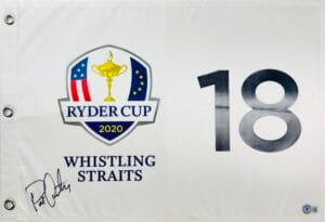 PATRICK CANTLAY SIGNED 2020 2021 RYDER CUP FLAG 2024 PGA CHAMPIONSHIP BAS K63