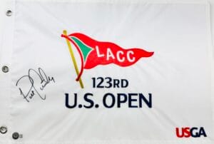 PATRICK CANTLAY SIGNED 2023 US OPEN FLAG 2024 PGA CHAMPIONSHIP AUTOGRAPH BAS K62