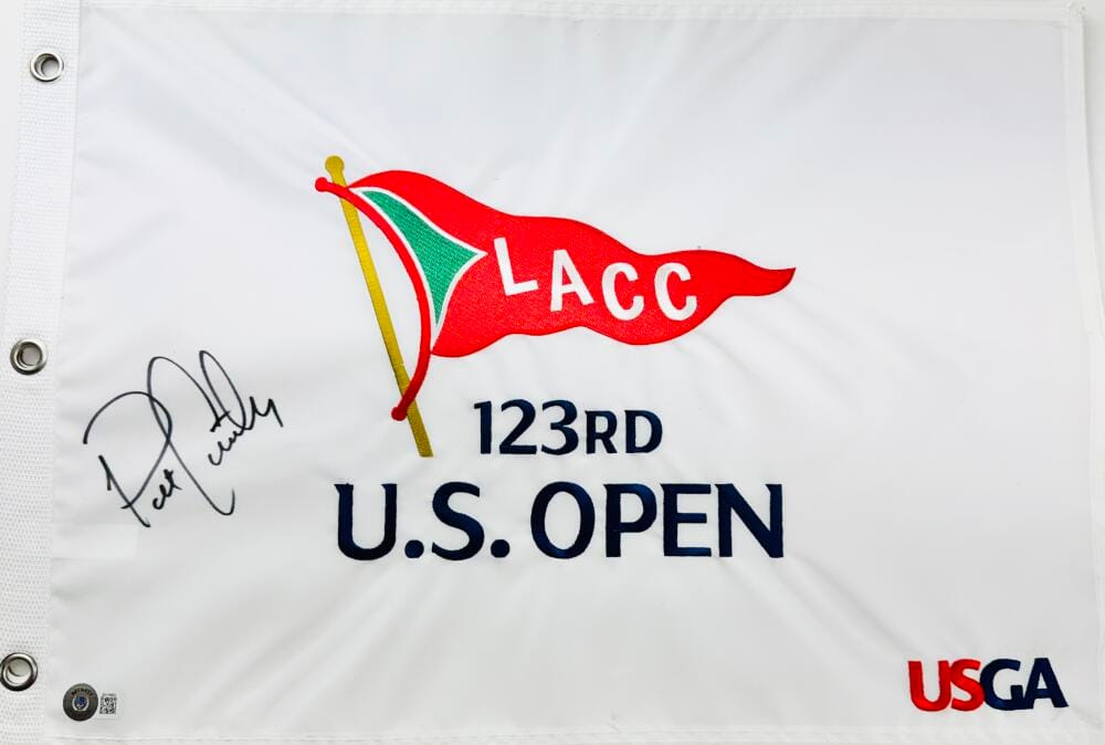 PATRICK CANTLAY SIGNED 2023 US OPEN FLAG 2024 PGA CHAMPIONSHIP AUTOGRAPH BAS K62