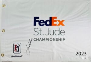 JORDAN SPIETH SIGNED 2023 FEDEX ST. JUDE CHAMPIONSHIP FLAG 2024 PGA BAS K89