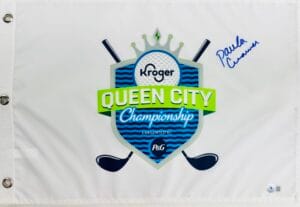 PAULA CREAMER SIGNED 2023 KROGER QUEEN CITY CHAMPIONSHIP FLAG AUTOGRAPH BAS K24